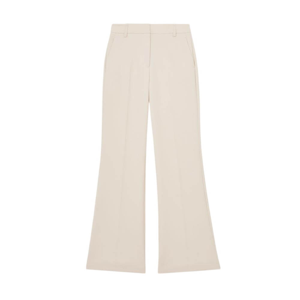 REISS Leona Flared Knot-Hardware Belted Trousers